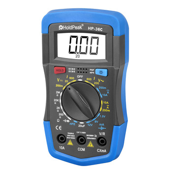 ดิจิตอลมัลติมิเตอร์พร้อมโอห์มโวลต์แอมป์ holdpeak hp-36c